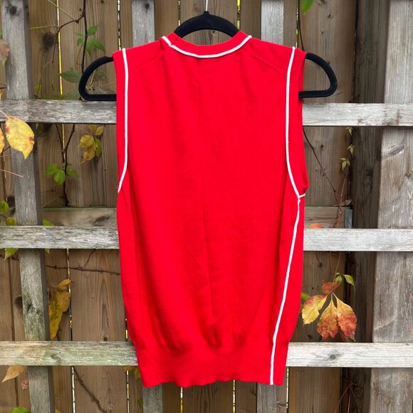 Zara Contrast Stitch Knit Tank Top Red Size XL - Picture 3 of 3
